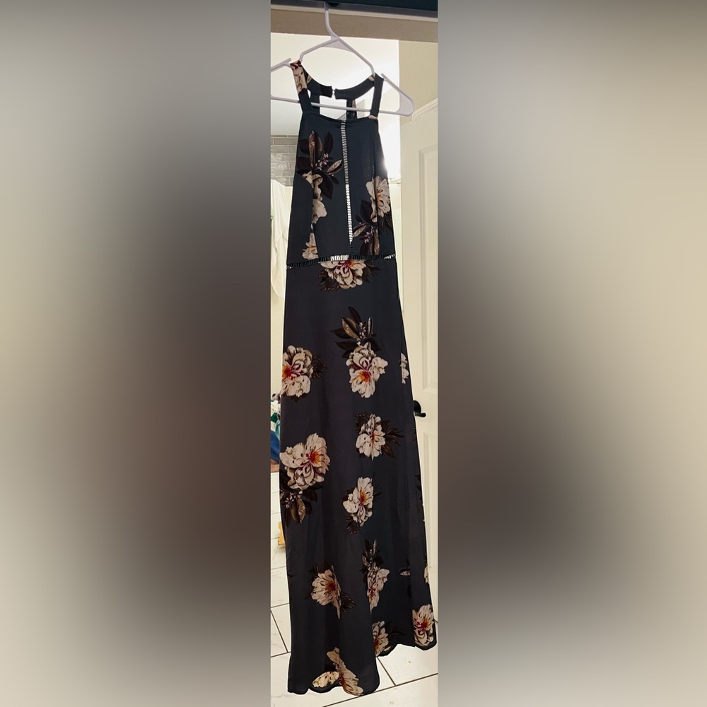 Floral grey dress